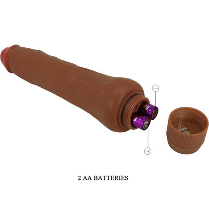 Vibratore realistico BAILE Dryad da 25 cm, design mulatto, con dettagli realistici per uso intimo.