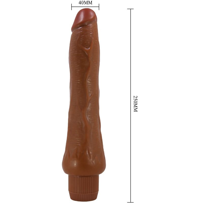 Vibratore realistico Baile Dryad, 25 cm, design mulatto, con dettagli realistici, per uso intimo e piacere personale.