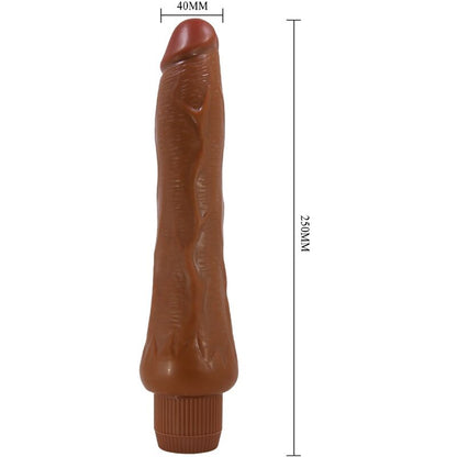 Vibratore realistico Baile Dryad, 25 cm, design mulatto, con dettagli realistici, per uso intimo e piacere personale.