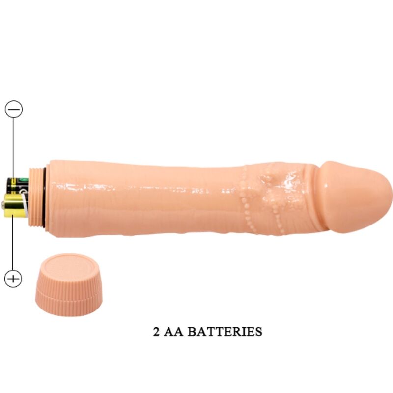 Vibratore realistico BAILE Dybbuk da 24 cm colore carne, design dettagliato e morbido per stimolazione sensoriale.