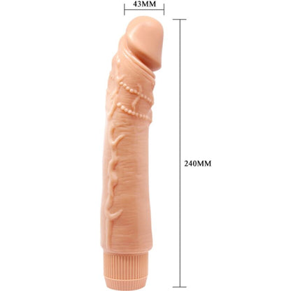 Vibratore realistico BAILE Dybbuk da 24 cm colore carne, design dettagliato e morbido per un'esperienza sensoriale.