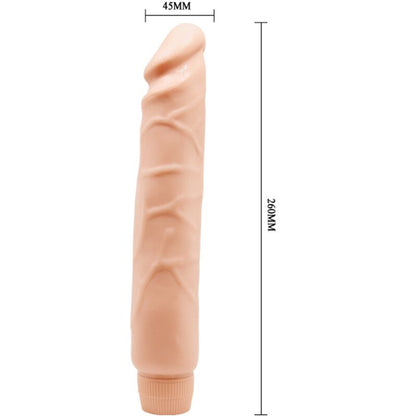 Vibratore realistico BAILE Jack da 26 cm colore carne, dettagli realistici, con forma anatomica e superficie liscia.