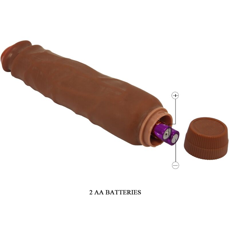 Vibratore realistico BAILE Jack da 26 cm, design mulatto, con dettagli realistici, ideale per piacere e stimolazione.
