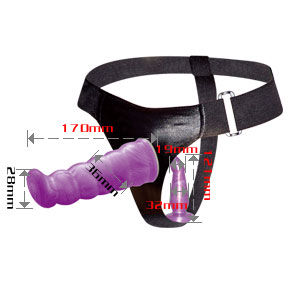 Pettorina anale e vaginale femminile BAILE colore lilla, design con punto G, lunghezza di 17 cm, visibile in immagine
