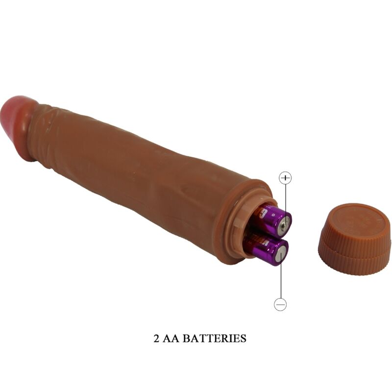 Vibratore realistico Baile Nano da 21 cm in colore mulatto, design dettagliato e morbido, per piacere personale.