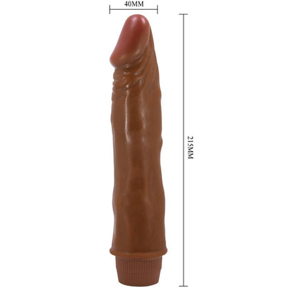 Vibratore realistico Nano da 21 cm di marca BAILE, design mulatto, dettagli realistici, utilizzato come giocattolo erotico.