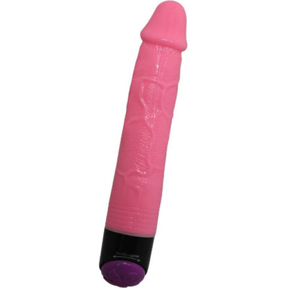 Vibratore sex realistico colorato rosa di 23 cm marca BAILE, dettaglio di un prodotto erotico femminile.