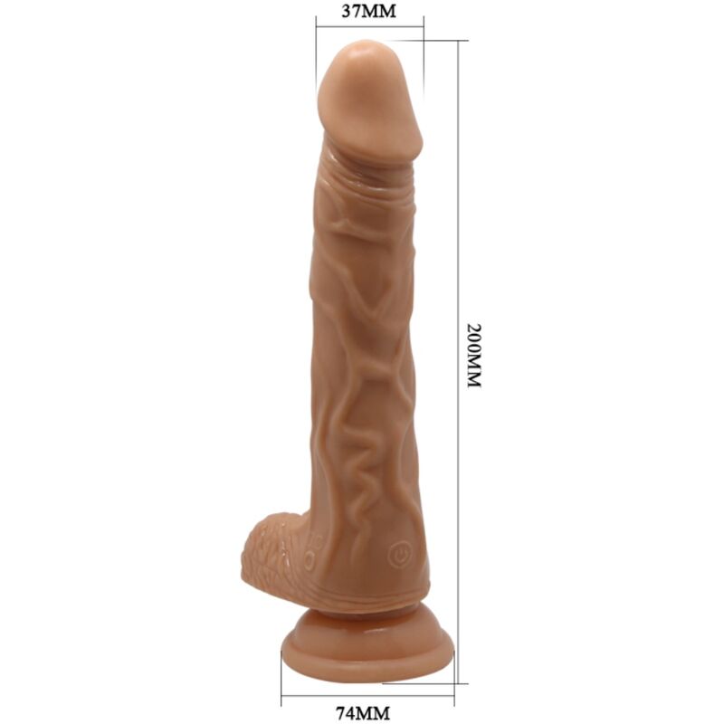 Dildo vibrante BAILE Bellissimo Incontro Bodach con rotazione e vibrazione, lunghezza di 20 cm, dettagli realistici e texture morbida