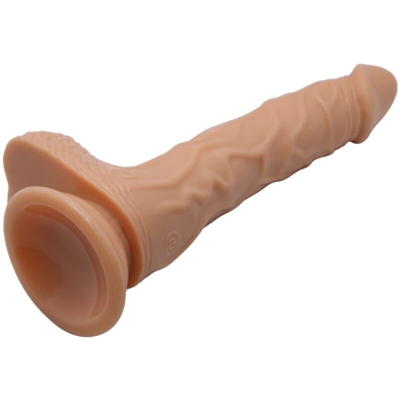Dildo BAILE Bellissimo Incontro Bodach con vibrazione e rotazione, lunghezza 20 cm, in silicone rosa, con dettagli realistici.