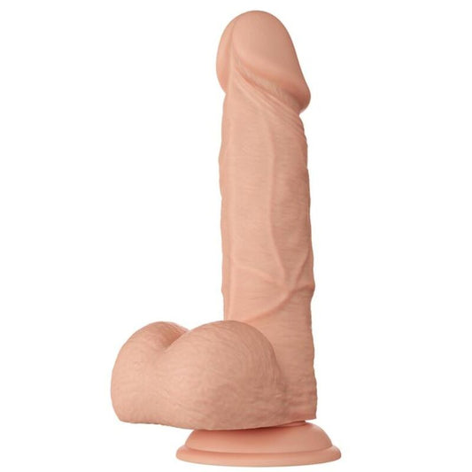 Dildo realistico BAILE Bellissimo Incontro, flessibile, lungo 21,8 cm, colore naturale, con dettagli realistici e morbidi.