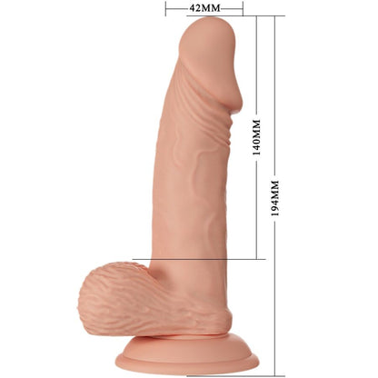 Dildo realistico flessibile BAILE Bellissimo Incontro Zebulon, lunghezza 19,4 cm, colore naturale, dettagli realistici, marca BAILE DILDOS.