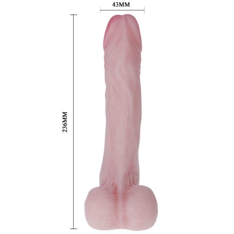 Dildo realistico naturale BAILE - prodotto per adulti, dettagli realistici e design ergonomico, immagine che mostra il dildo di cazzio.