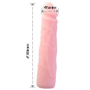 Dildo in silicone realistico Baile Dildos, 23 cm, con texture morbida simile alla pelle, visibile in primo piano nell'immagine.