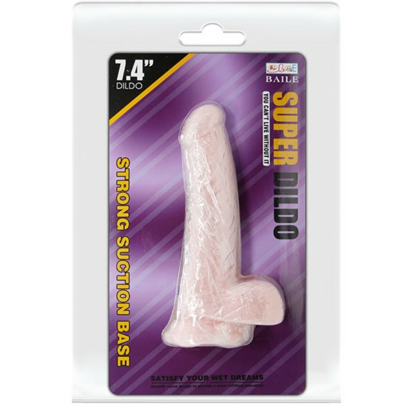 Dildo naturale super realistico BAILE, lunghezza 18,8 cm, con dettagli realistici, materiale morbido e resistente.