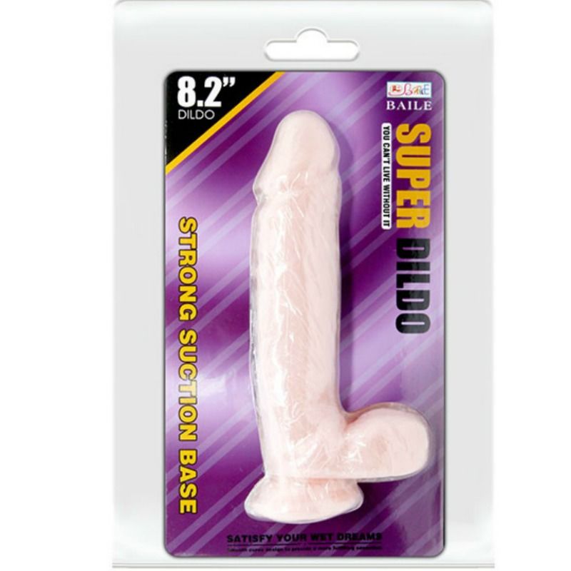 Dildo naturale super realistico BAILE di 21,5 cm, dettagli realistici e texture morbida, ideale per uso personale.