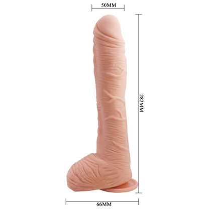 Dildo realistico in pelle BAILE Alex, lungo 27 cm, con dettagli realistici e finitura morbida, ideale per stimolazione piacevole.