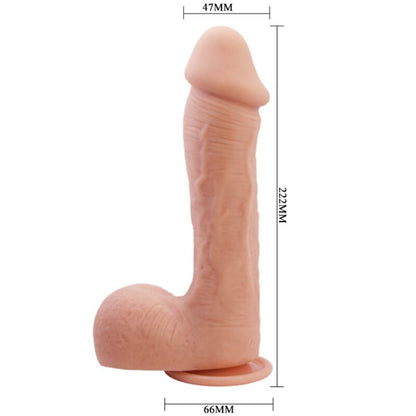 Dildo realistico in pelle BAILE Johnson da 22 cm, con dettagli naturali e forma anatomica, prodotto da BAILE DILDOS.