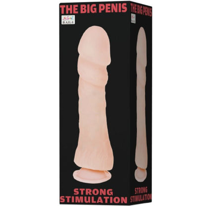 Dildo realistico BAILE da 23,5 cm, forma pene naturale, morbido e dettagliato, ideale per piacere e stimolazione.