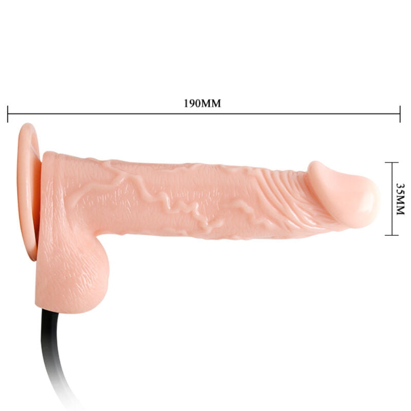 Dildo gonfiabile realistico da 15 cm con ventosa, marca Baile Dildos, mostrato in immagine con dettagli realistici.