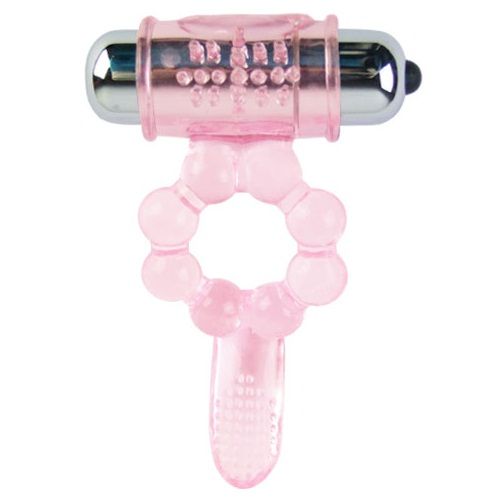 Anello in silicone rosa BAILE for Him con vibrazione e 10 ritmi di lingua, design ergonomico e resistente.