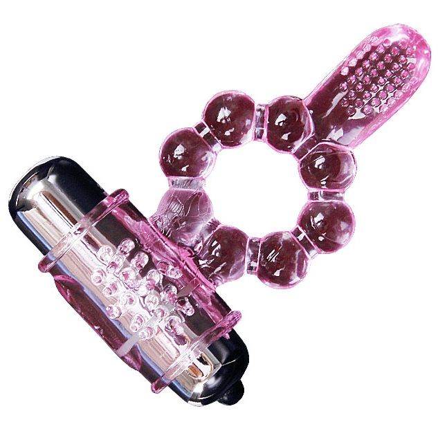 Anello in silicone rosa BAILE FOR HIM con 10 ritmi di lingua e vibrazione, visibile in dettaglio sull'immagine.