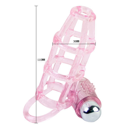 Anello in silicone rosa con copertura, 10 modalità di vibrazione, prodotto BAILE per il pene, design ergonomico e morbido.