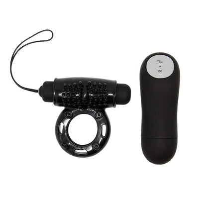 Telecomando Ring nero BAILE FOR HIM, compatibile 20V, con design elegante e compatto, visibile in primo piano.