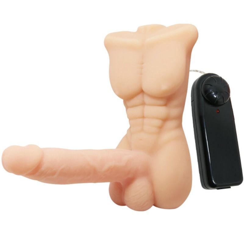 Dispositivo BAILE FOR HIM Tentazione Uomo più Grande con Vibrazione, design ergonomico e color nero, in uso.
