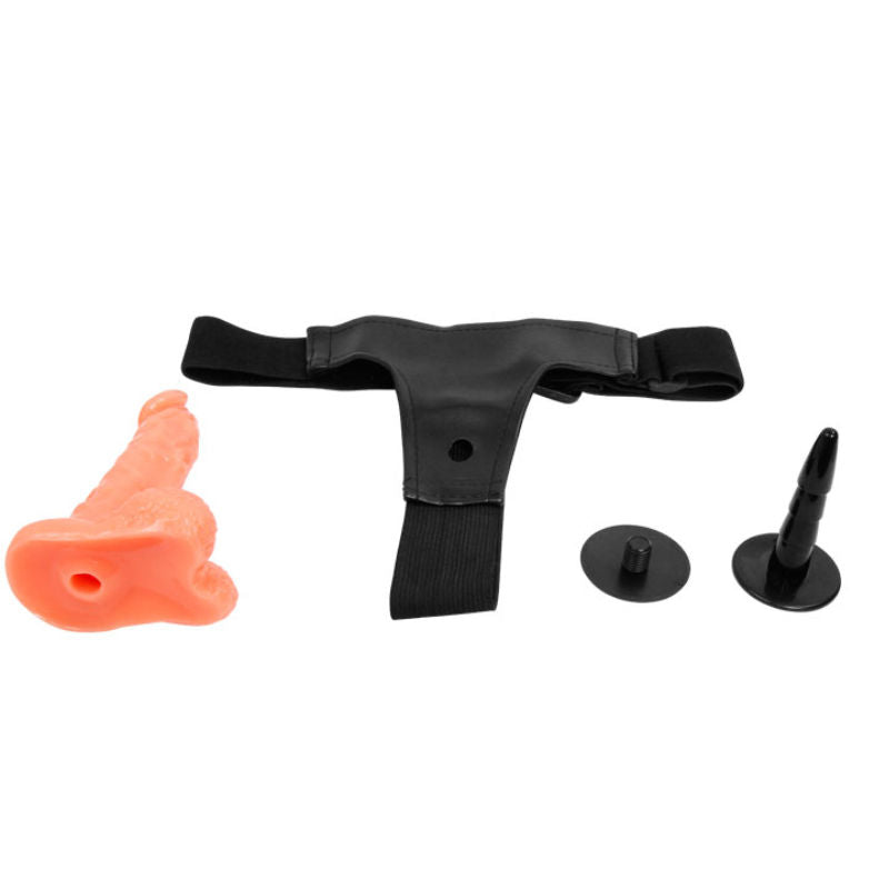 Imbragatura Baile con pene realistico e mutandine regolabili, lunghezza 15,5 cm, parte della collezione Baile Harness Collection.