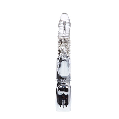 Missile trasparente rotante BAILE AMOUR da 26,5 cm, giocattolo vibrante in vetro con design elegante e superficie liscia.