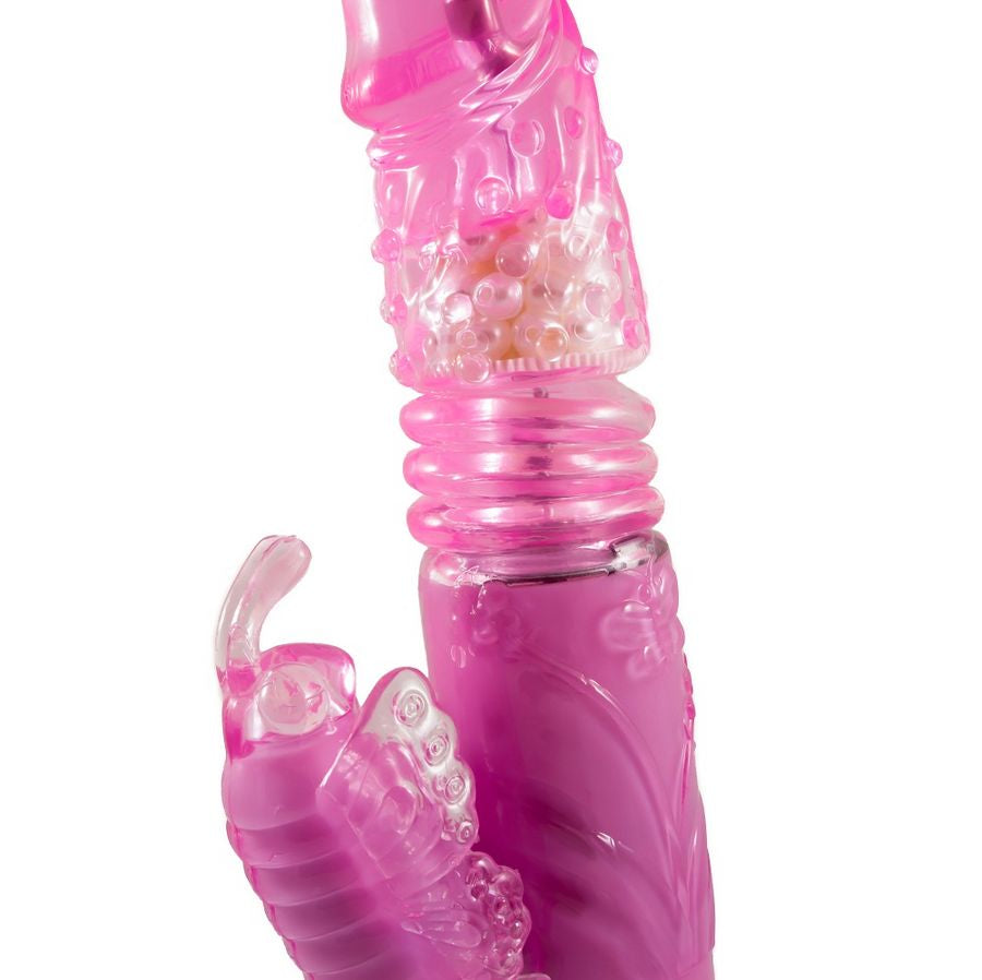 Compagno di viaggio Baile Up & Down Rotator rosa con coniglio, accessorio rotante per bambini, marchio Baile Rotations.
