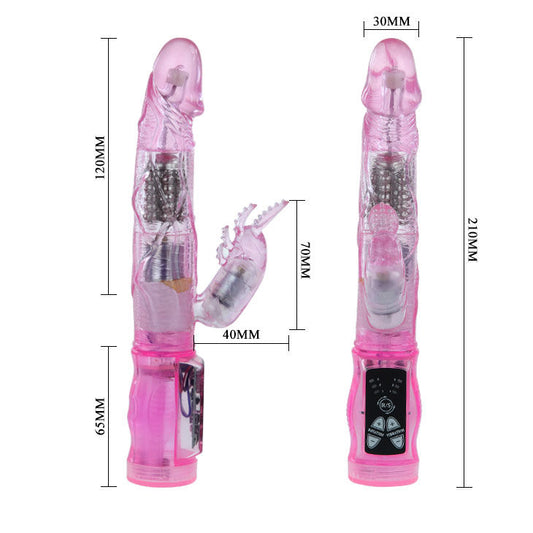 Mini coniglio amante intimo BAILE ROTATIONS di colore lilla, dettaglio del prodotto per uso intimo femminile.