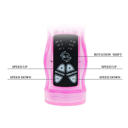 Mini coniglio amatoriale intimo BAILE ROTATIONS, colore lilla, dettaglio di un giocattolo erotico in silicone per adulti.