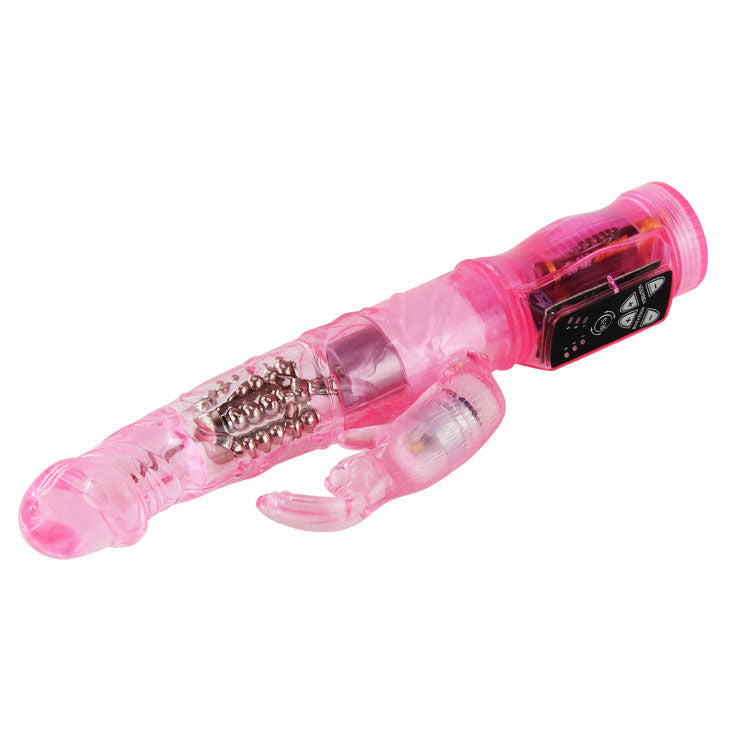 Mini rotatore coniglio rosa BAILE ROTATIONS con stimolatore, giocattolo vibrante e stimolante per adulti, design compatto e colorato