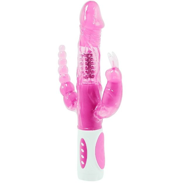 Vibratore rotante BAILE Pretty Bunny Triplo, dispositivo di massaggi e stimolazione con design elegante, marca BAILE ROTATIONS.