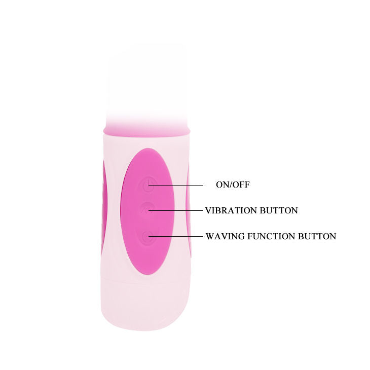 Vibratore rotatore BAILE Pretty Bunny Triplo di BAILE ROTATIONS, design rosa, con tre modalità di vibrazione e stimolazione.