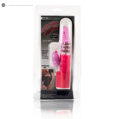 Rotatore coniglio rosa BAILE con superstimulatore, stimolatore vibrante per adulti, design colorato e dettagli visibili.