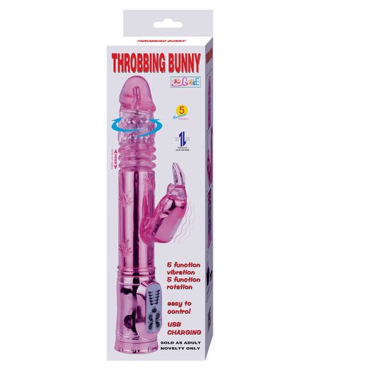 Rotatore rampante rosa con coniglietto e pulsante, giocattolo BAILE ROTATIONS per bambini, con dettagli colorati e design divertente.