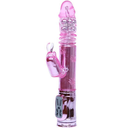 Rotatore rampante rosa BAILE ROTATIONS con coniglietto e pulsante, giocattolo divertente per bambini in immagini.