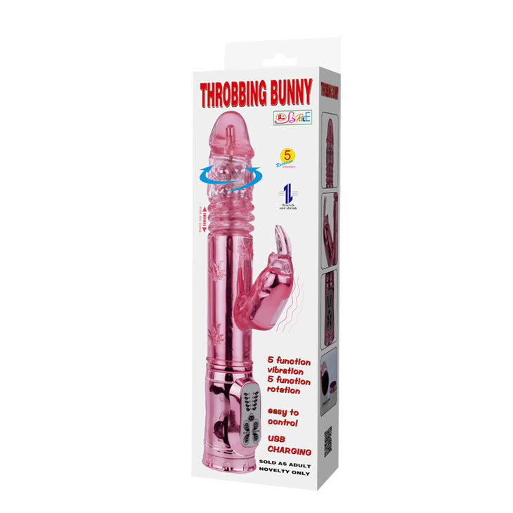 Rotatore rampante rosa Baile Rotations con coniglietto e pulsante, giocattolo interattivo per bambini.