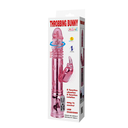 Rotatore rampante rosa Baile Rotations con coniglietto e pulsante, giocattolo interattivo per bambini.