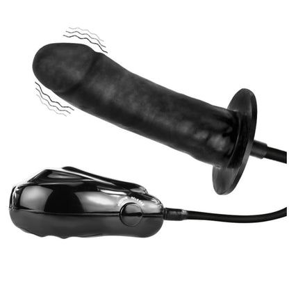 Dildo gonfiabile BAILE Bigger Joy con vibrazione, 16 cm, in silicone, con telecomando e dettagli ergonomici.