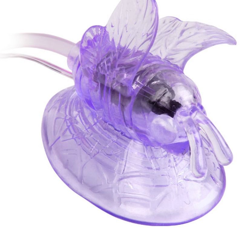 Farfalla vibrante viola per la stimolazione del clitoride, prodotto BAILE STIMULATING, design ergonomico e colori vivaci.