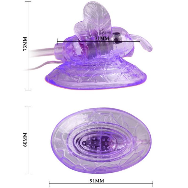 Farfalla vibrante BAILE Stimulating per la stimolazione del clitoride, colore lilla, con dettagli e design ergonomico.