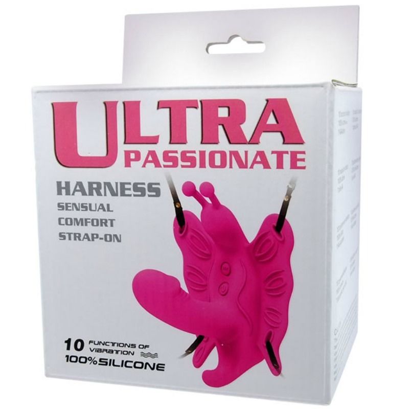 Imbragatura a farfalla vibrante BAILE STIMULATING, design colorato e dettagliato, perfetta per sensazioni intense e appassionate.