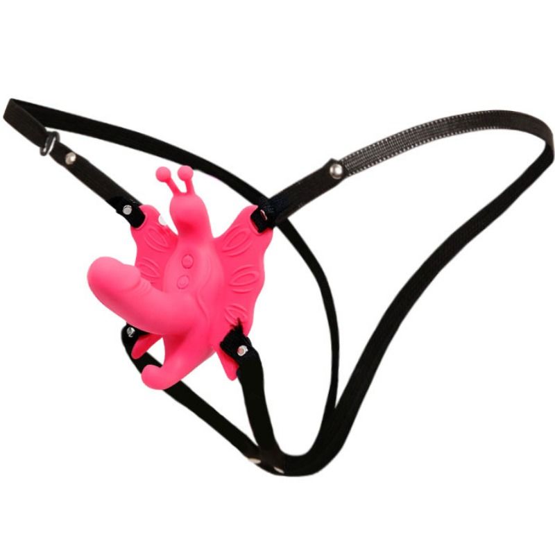 Imbragatura a farfalla vibrante di BAILE STIMULATING, design elegante e colori vivaci, ideale per giochi di ruolo e intimità.