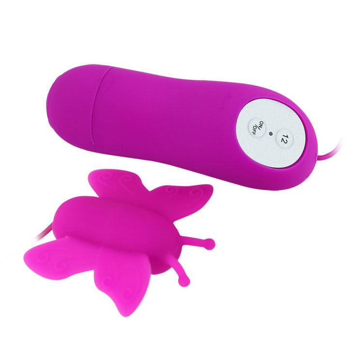 Egg stimolatore clitoride a farfalla BAILE Love Eggs, telecomando, 12 velocità, colore lilla, stimolazione intensa.