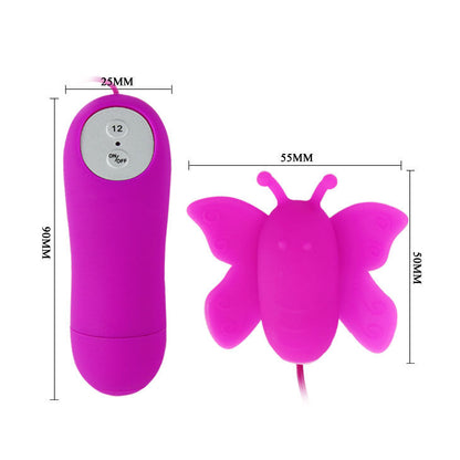 Stimolatore clitoride a farfalla BAILE Love Eggs, 12 velocità, telecomando, colore lilla, stimolazione intensa e discreta