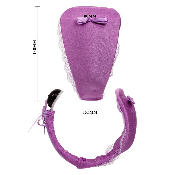 Perizoma Baile con vibratore e telecomando, colore lilla, tessuto morbido e dettagli eleganti, prodotto stimolante e di alta qualità.