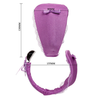 Perizoma Baile con vibratore e telecomando, colore lilla, tessuto morbido e dettagli eleganti, prodotto stimolante e di alta qualità.